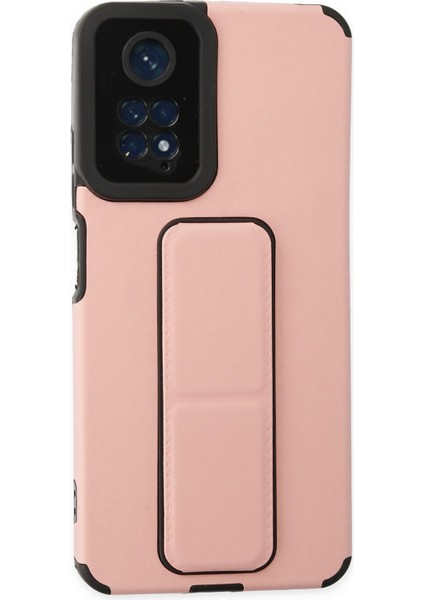Xiaomi Redmi Note 11 Kılıf Mega Standlı Silikon - Pudra 300099
