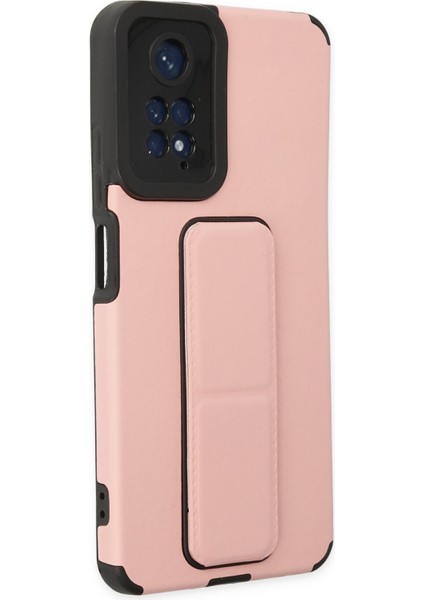 Xiaomi Redmi Note 11 Kılıf Mega Standlı Silikon - Pudra 300099