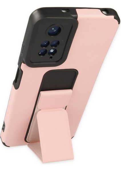 Xiaomi Redmi Note 11 Kılıf Mega Standlı Silikon - Pudra 300099
