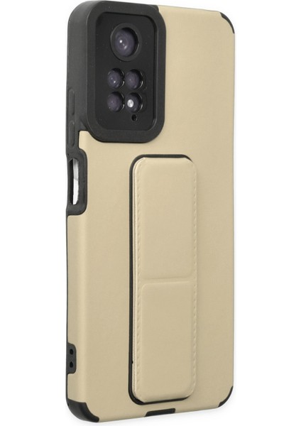 Xiaomi Redmi Note 11 Kılıf Mega Standlı Silikon - Gold 300099
