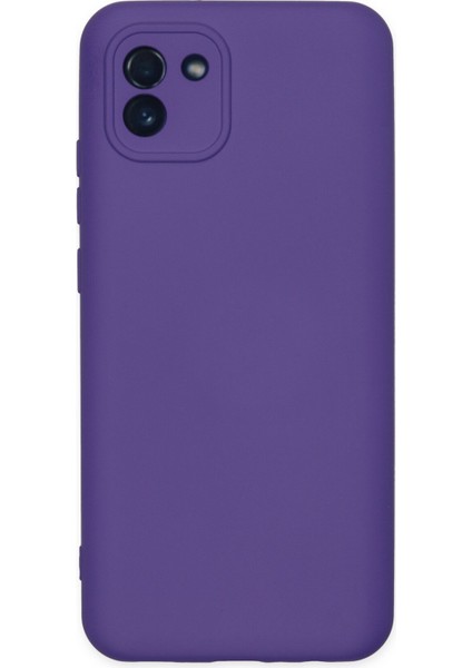 Samsung Galaxy A03 Kılıf Nano Içi Kadife Silikon - Mor 300099