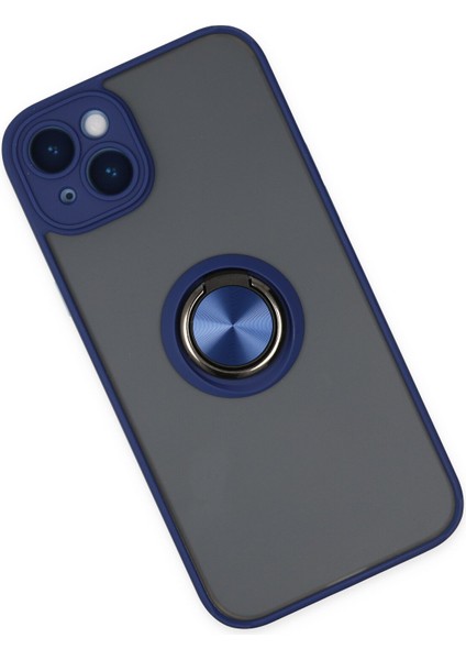 Iphone 14 Kılıf Montreal Yüzüklü Silikon Kapak - Lacivert 300099 modelleri