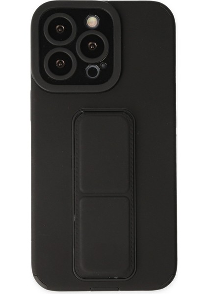 Iphone 14 Pro Max Kılıf Mega Standlı Silikon - Siyah 300099