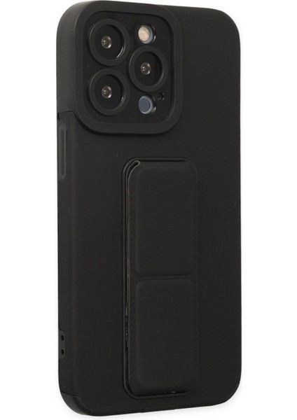 Iphone 14 Pro Max Kılıf Mega Standlı Silikon - Siyah 300099