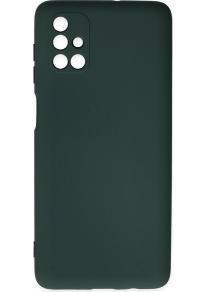 Samsung Galaxy M51 Kılıf Nano Içi Kadife Silikon - Koyu Yeşil 300099