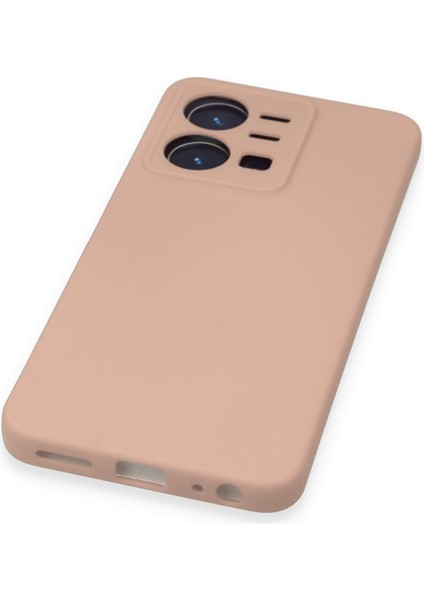Vivo Y22S Kılıf Nano Içi Kadife Silikon - Pudra 300099