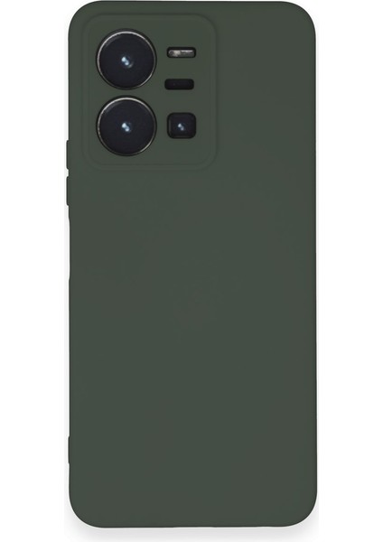 Vivo Y35 Kılıf Nano Içi Kadife Silikon - Koyu Yeşil 300099
