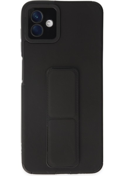 Samsung Galaxy A04 Kılıf Mega Standlı Silikon - Siyah 300099