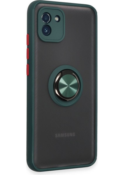 Samsung Galaxy A03 Kılıf Montreal Yüzüklü Silikon Kapak - Yeşil 300099 fiyatları