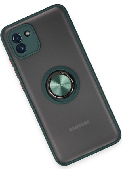 Samsung Galaxy A03 Kılıf Montreal Yüzüklü Silikon Kapak - Yeşil 300099 modelleri