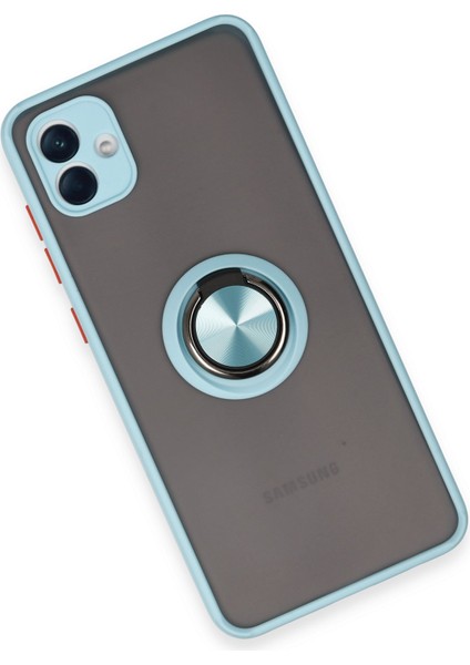 Samsung Galaxy A04 Kılıf Montreal Yüzüklü Silikon Kapak - Buz Mavi 300099 modelleri