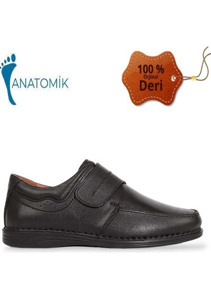 1863 Deri Anatomik Tabanlı Erkek Günlük Ayakkabı - NKT01863-SIYAH-41