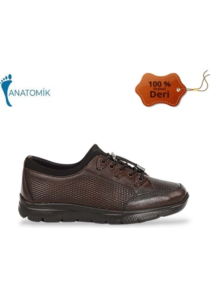 1845-415021 Deri Anatomik Tabanlı Kadın Mevsimlik Ayakkabı - NKT01845-KAHVERENGI-36 fiyatları