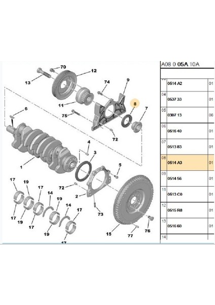 Krank Keçesi 306 (0514A3-11830-046080)
