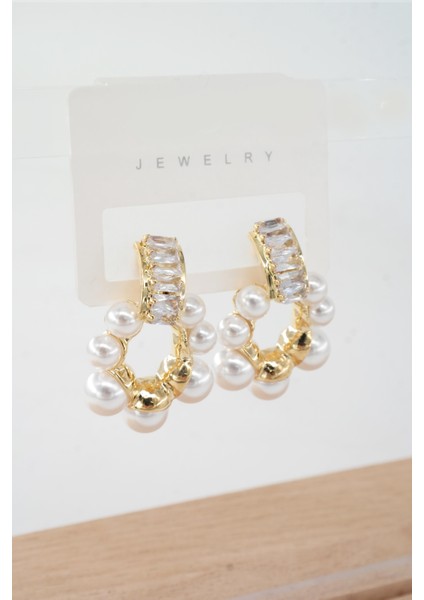 Kadın Vip Seri Özel Tasarım Baget Zirkon Taşlı Küpe Seti