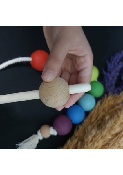Montessori Ahşap Boncuk Dizme - Ip Geçirme Oyunu Renkli - Waldorf modelleri