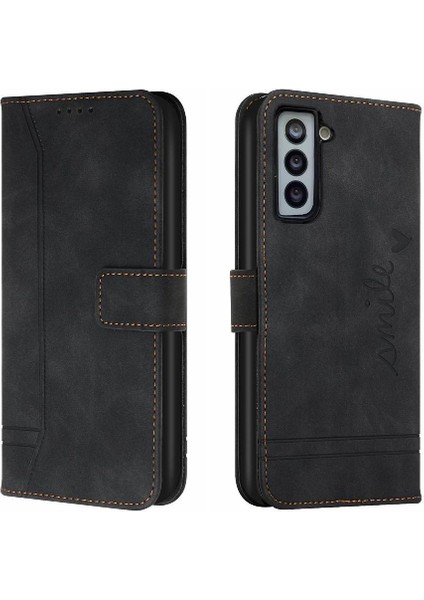 Samsung Galaxy S21 Için Pu Deri Manyetik Kapatma Flip Folio Telefon Kılıfı (Yurt Dışından)