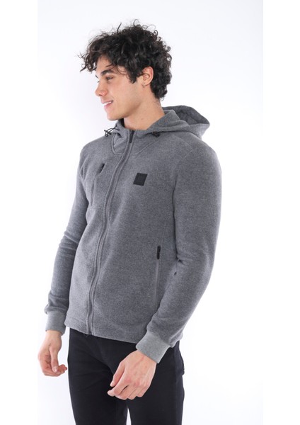 G3 Melanj Erkek Slimfit Kalın 3 Cepli Kapüşonlu Spor Polar 6703