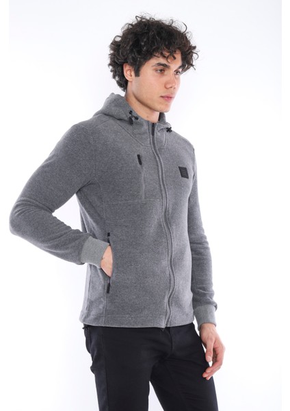 G3 Melanj Erkek Slimfit Kalın 3 Cepli Kapüşonlu Spor Polar 6703