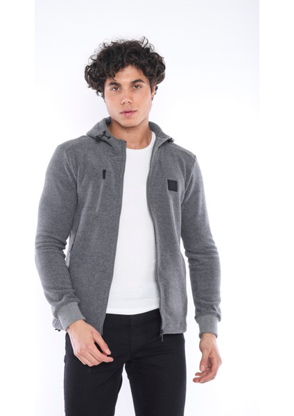 G3 Melanj Erkek Slimfit Kalın 3 Cepli Kapüşonlu Spor Polar 6703