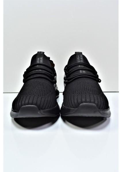 Siyah Erkek Sneaker Yumuşak Taban Triko Gövde Spor Ayakkabı AY0002