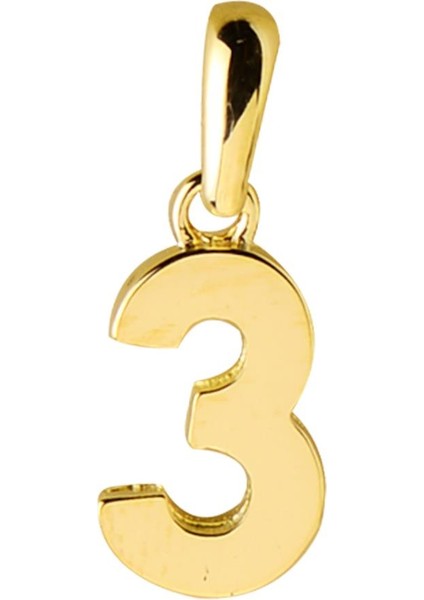 14 Ayar Üç Rakamı Altın Kolye Ucu 0,53 gr