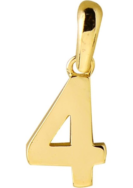 14 Ayar Dört Rakamı Altın Kolye Ucu 0,57 gr