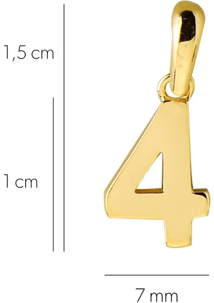 14 Ayar Dört Rakamı Altın Kolye Ucu 0,57 gr fiyatları
