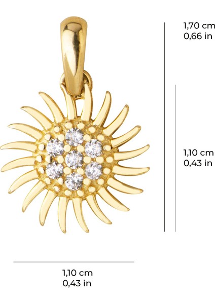 14 Ayar Altın Güneş Kolye Ucu 1,09 gr fiyatları