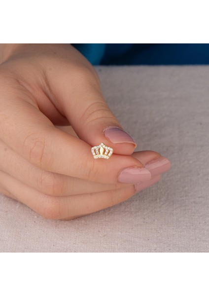 14 Ayar Altın Prenses Taç Taşlı Küpe 1,25 gr fiyatları