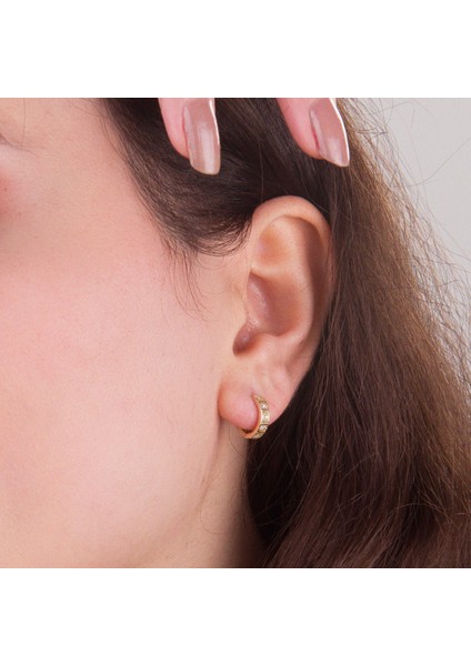 14 Ayar Altın Minik Taşlı Halka Küpe 1,20 gr fiyatları