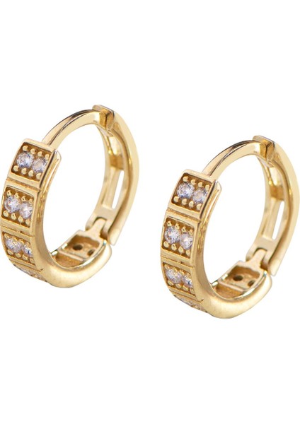 14 Ayar Altın Minik Taşlı Halka Küpe 1,20 gr fırsatları