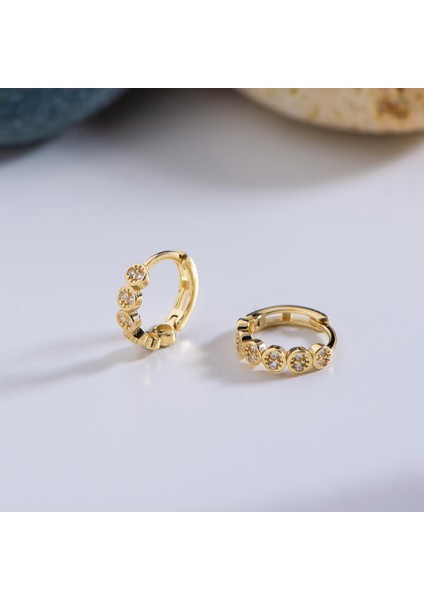 14 Ayar Altın Modern Halka Küpe 1,20 gr