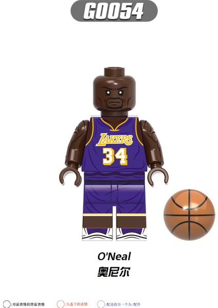 Tek Satış Nba Rakamlar Yapı Taşları Kobe Curry Jordan Durant Harden O Neal James Minifigures Çocuk Oyuncakları G0107 (Yurt Dışından)