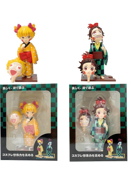 Anime Figürü Iblis Avcısı Kimetsu Hiçbir Yuukaku-Hen Zenitsu Inosuke Tanjirou Sevimli Oyuncaklar Colengen Aksiyon Figürü Pvc Model Oyuncaklar (Yurt Dışından)