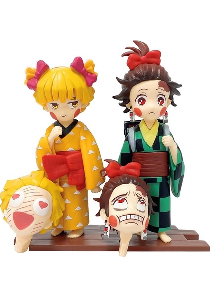 Anime Figürü Iblis Avcısı Kimetsu Hiçbir Yuukaku-Hen Zenitsu Inosuke Tanjirou Sevimli Oyuncaklar Colengen Aksiyon Figürü Pvc Model Oyuncaklar (Yurt Dışından)