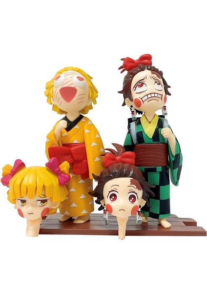 Anime Figürü Iblis Avcısı Kimetsu Hiçbir Yuukaku-Hen Zenitsu Inosuke Tanjirou Sevimli Oyuncaklar Colengen Aksiyon Figürü Pvc Model Oyuncaklar (Yurt Dışından)