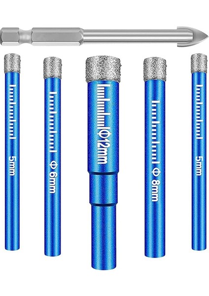 Kuru Elmas Matkap Uçları Seti Elmas Delik Testere Seti, Granit Mermer Porselen Karo Seramik Için 6mm Hex Fayans Matkap Uçları ile (Yurt Dışından)