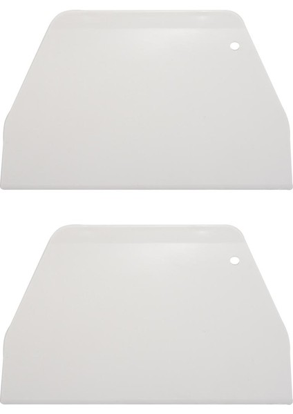 2x 19 cm x 12.5 cm Düz Beyaz Plastik Kek Dekoratör Hamur Pasta Kazıyıcı Aracı (Yurt Dışından)