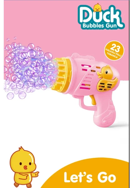 Kayyum Oyuncak Duck Çok Delikli Pilli Köpük Atan Tabanca Oyuncağı 23 Delikli Bubble Gun