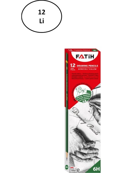12 Adet Fatih 6h Dereceli Kalem