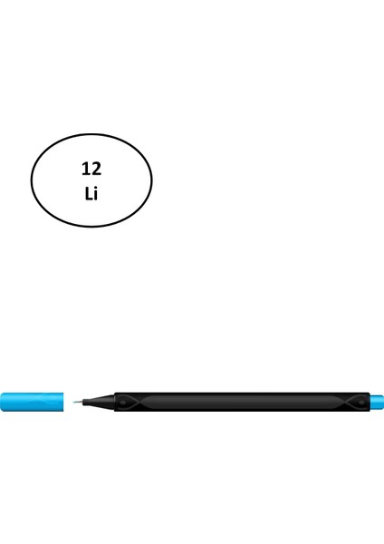 Gıpta Fineliner Kalem 0,4 mm Karton Kutu Üçgen Açık Mavi 12'li