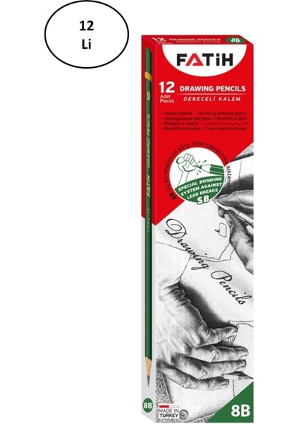 Fatih Dereceli Kurşun Kalem 8b 12 Li