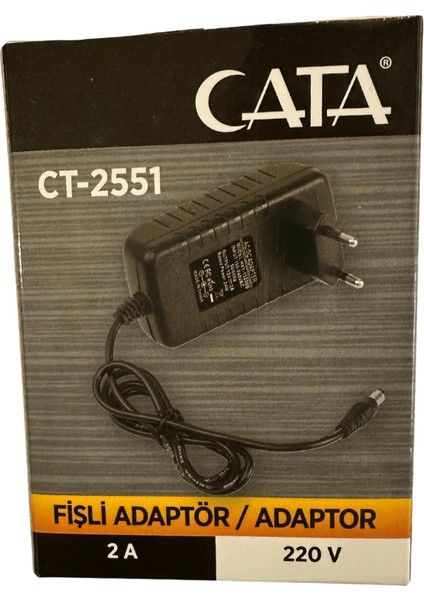 CT-2551 2 Amper 220V Fişli Adaptör (2 Adet)