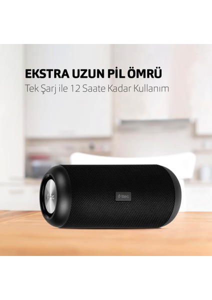 BT5.0V IPX65 Su Geçirmez Çift Sürücülü Taşınabilir Kablosuz Hoparlör Speaker, Uzun Şarjlı Hoparlör