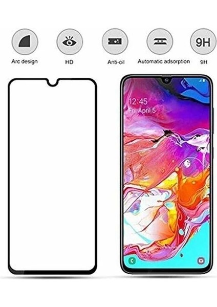 Toptanbulurum Samsung A70 Uyumlu 9D Tam Kaplayan Parmak Izi Bırakmayan Ekran Koruyucu Film