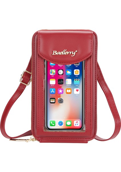 Baellerry Dokunmatik Ekran Uzun Kadın Omuz Crossbody Çanta Cep Telefonu Çantası Kore Tarzı Toka El Çantası Kadın Cüzdanı (Yurt Dışından)