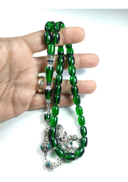 Gümüş Kaplama Püsküllü 925 Ayar Gümüş Nakkaş Imame Alman Zar Kehribar Sertifikalı 3929 fırsatları