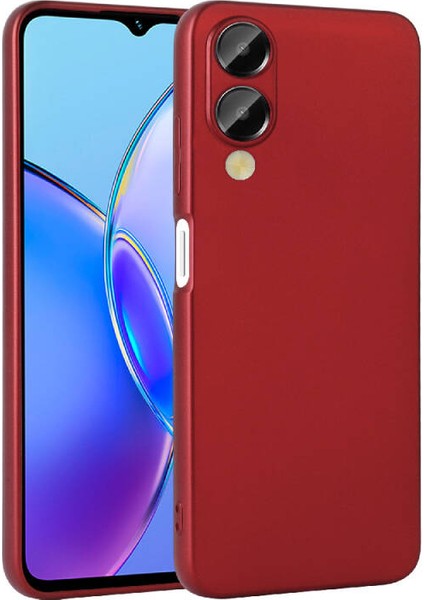 Vivo Y17S Kılıf Lüx Renkli Premier Kamera Korumalı Mat Silikon Kırmızı