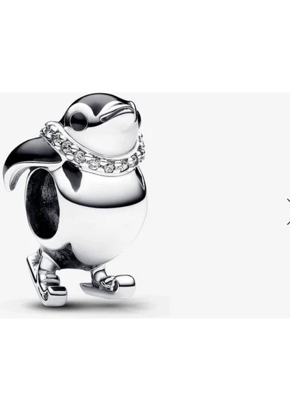Kayak Yapan Penguen Gümüş Charm